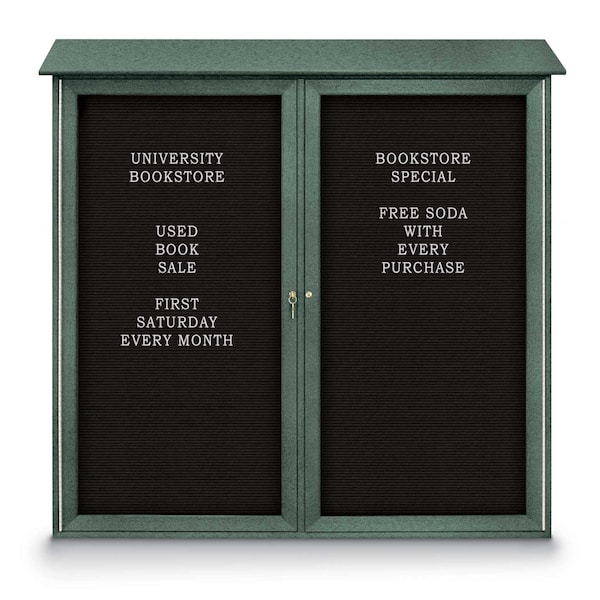 Indoor Enclosed Combo Board, 48"x36", Satin Frame/Black & Cloud